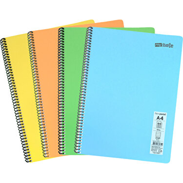 A4/72yp/Kareli%20Spralli%20Defter-Pastel%20Renkler-Mynote