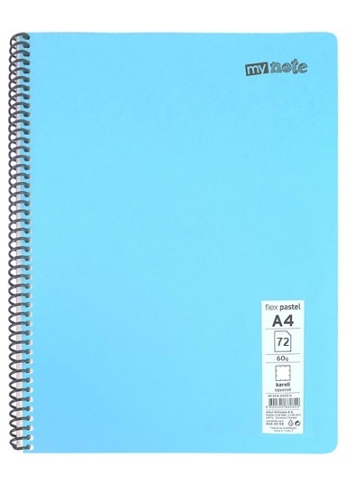 A4/72yp/Çizgisiz%20Spralli%20Defter-Pastel%20Renkler-Mynote