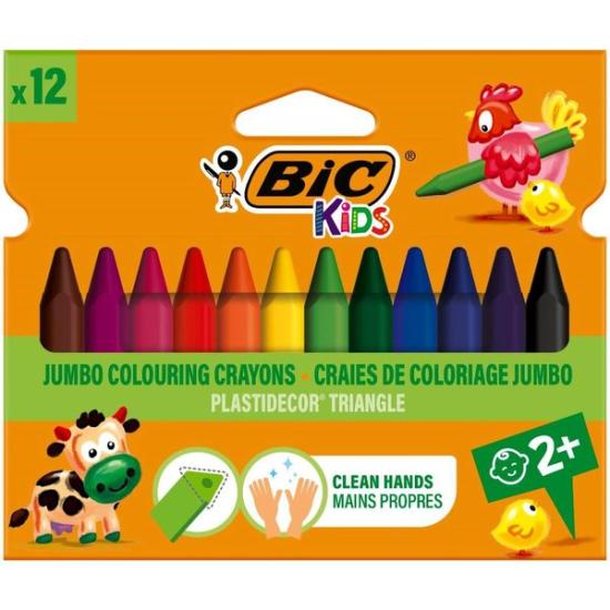 12 Renk Jumbo Pastel Boya-Plastidecor Triangle - Bic