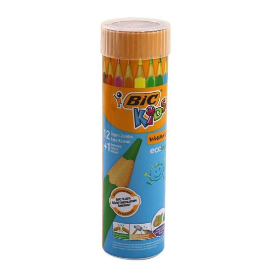 Üçgen Jumbo Kuru Boya 12+1 Renk-Metal Tüp-Bic