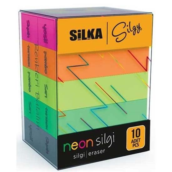 Çoklu Neon Silgi PVC Kutuda 10’lu-Silka