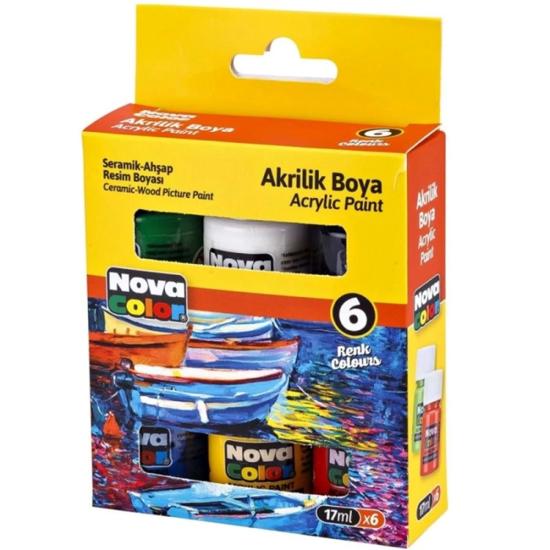 6 Renk Akrilik Boya-30ml.-NC180-Nova Color