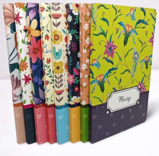 Flower Defter - 12.5X19.5-112 Çizgili-Lilamor (1Adet Fiyatıdır)