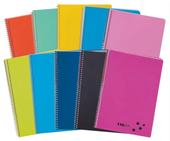 A4/72yp/Kareli Spralli Defter-Pastel Renkler-Tigra