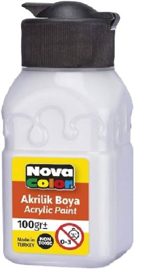 Akrilik Boyalar 100ml./Beyaz-White-NC-2014-Nova Color