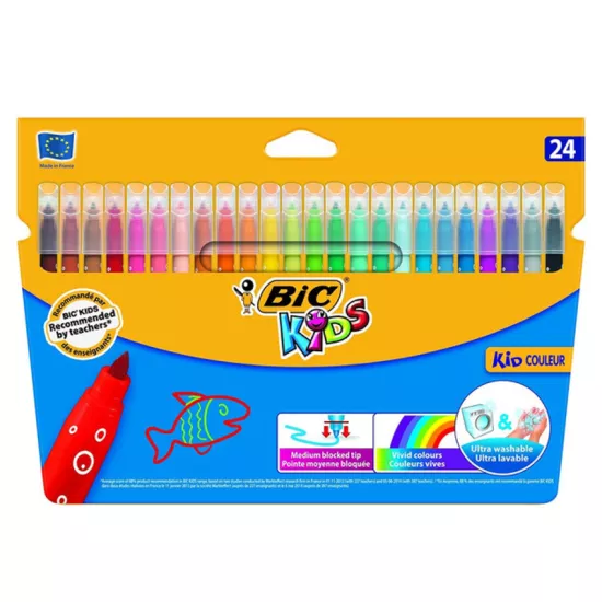 24 Renk Keçeli Boya Kalemi - Kid Couleur - Bic