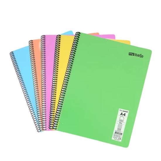 A4/60yp/Çizgili Spralli Defter-Pastel Renkler-Mynote