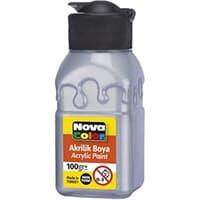 Metalik Akrilik Boyalar 100ml/Gümüş-Silver-NC-2036-Nova Color