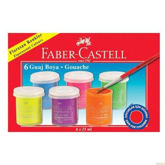 GUAJ BOYA 6 RENK-NEON RENKLER-160403 -FABER CASTEL