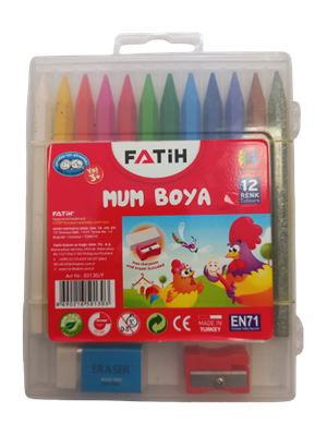 12 Renk Kutulu Mum Boya-50130/F-Fatih