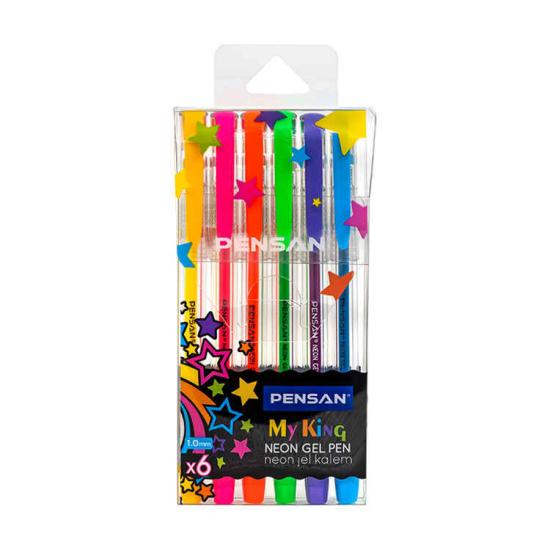 Myking 6 Renk Neon Gel Pen-Pensan