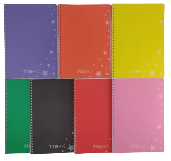 A4/96yp/Kareli Spralli Defter-Neon Renkler-Tigra